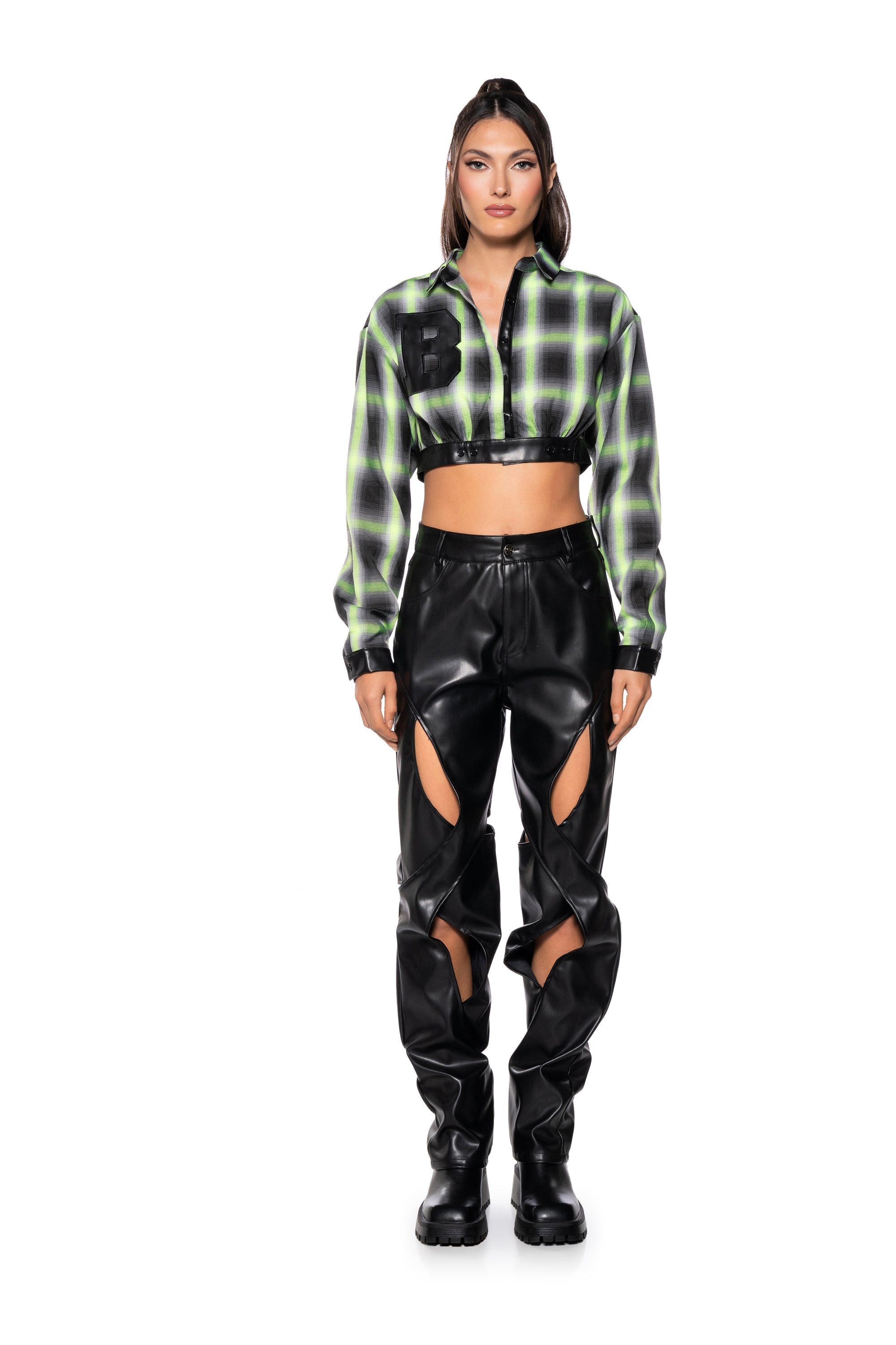 FABULOUS LONG SLEEVE PLAID BUTTON DOWN BLOUSE