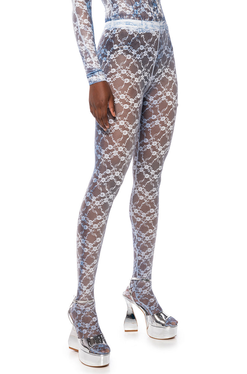 FADED DENIM MESH SET