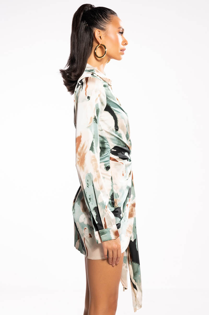 FALL FOR ME MINI WRAP DRESS