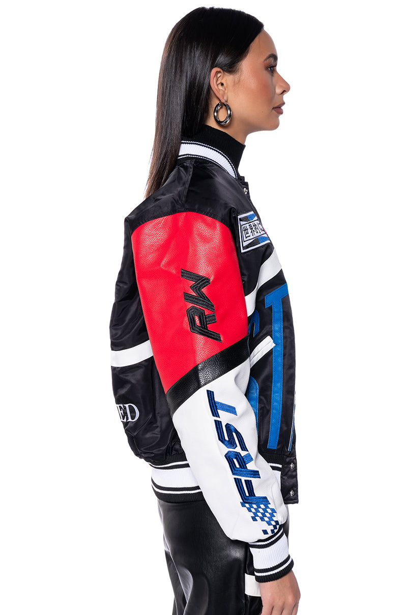 FIRST ROW OVERSIZED LEATHER BOMBER