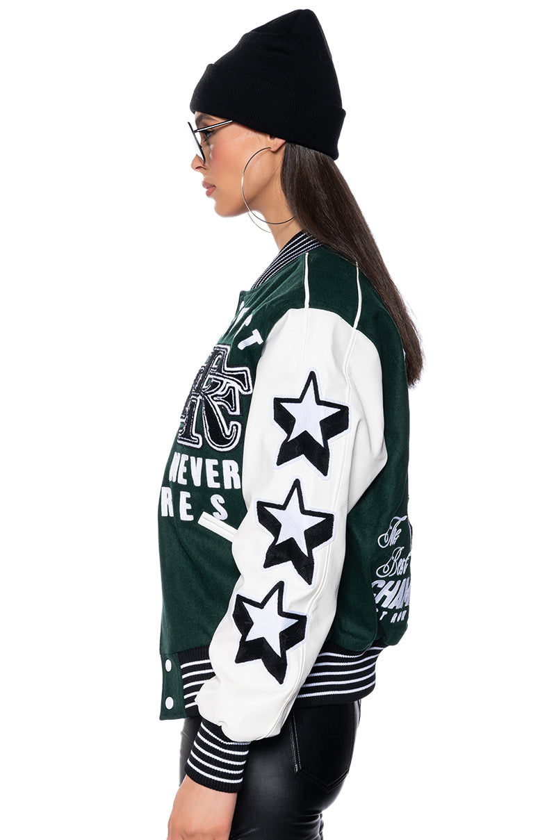 FIRST ROW THE BEST OVERSIZED BOMBER
