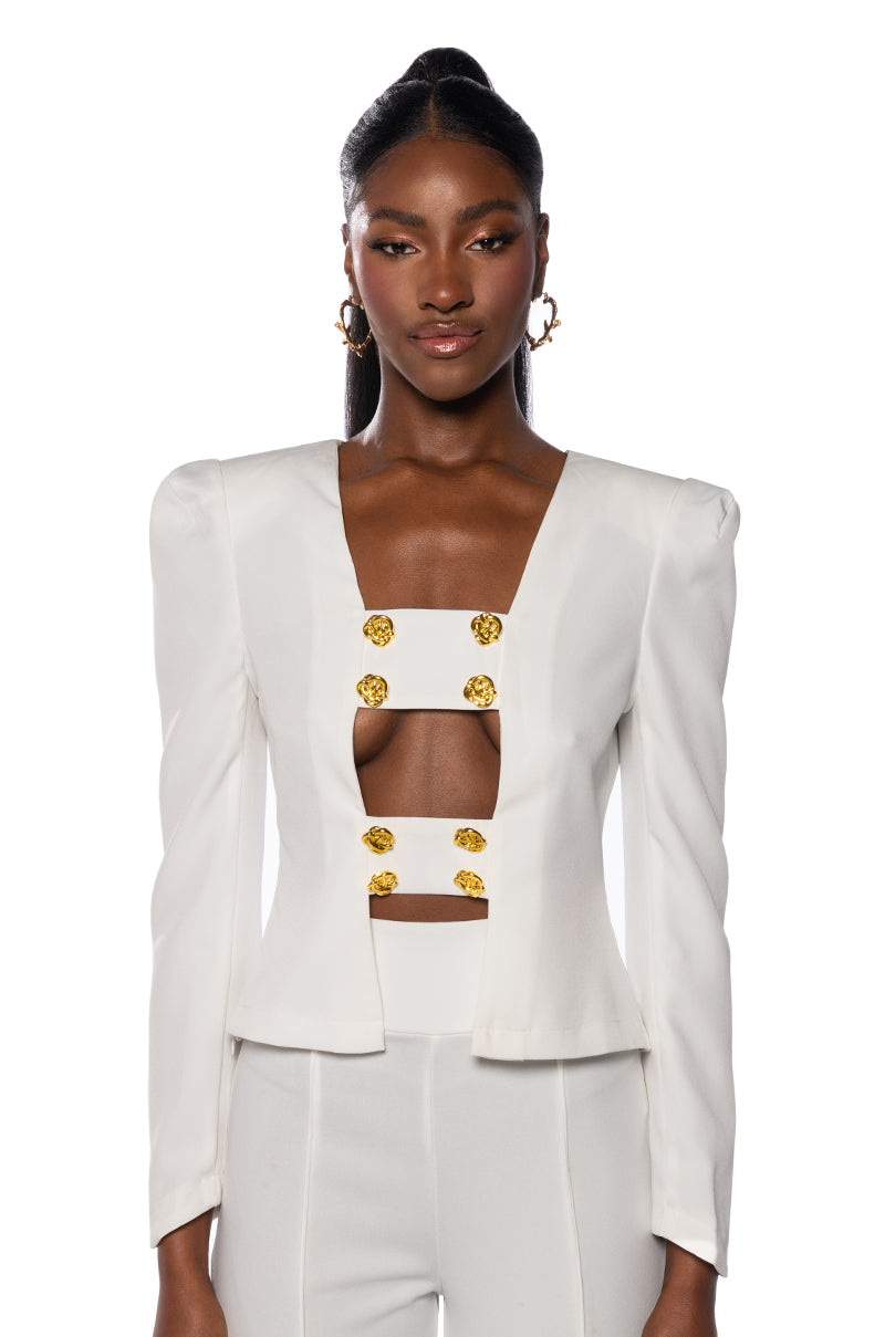 FLORENCE STRUCTURED BLOUSE IN WHITE
