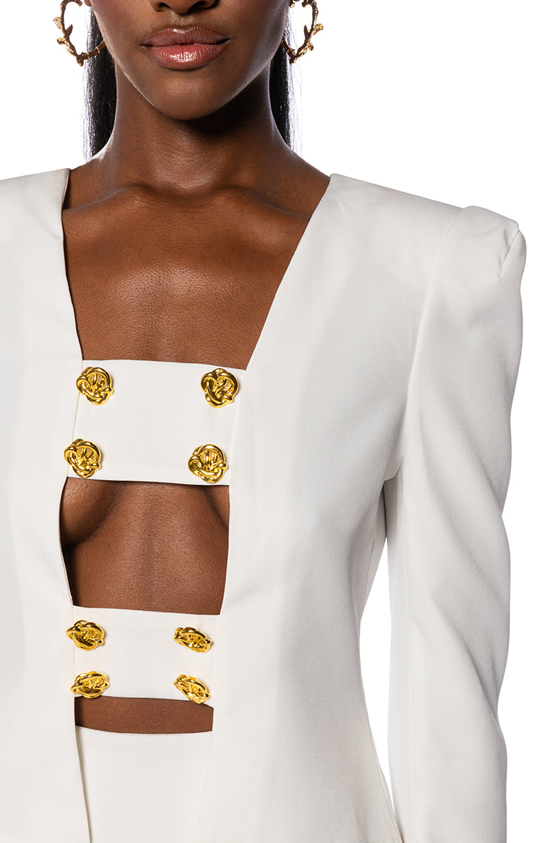 FLORENCE STRUCTURED BLOUSE IN WHITE