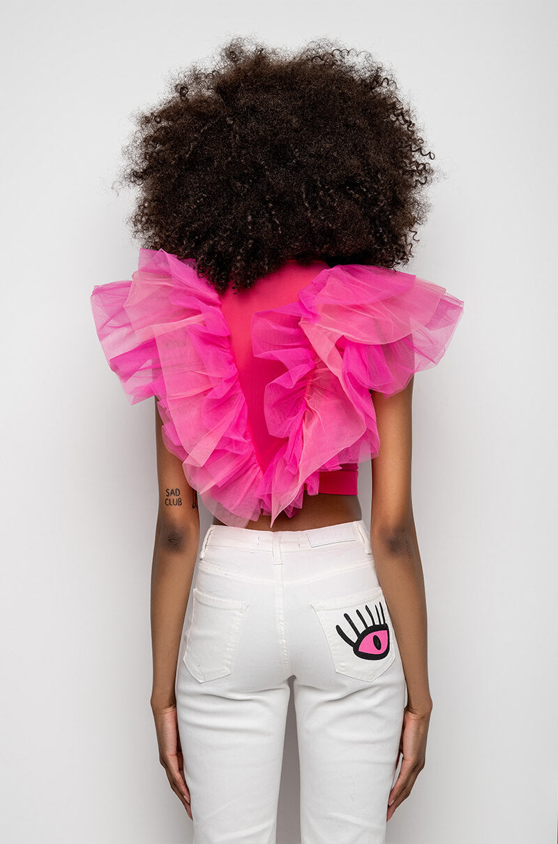 APHRODITE SLEEVELESS MESH BLOUSE