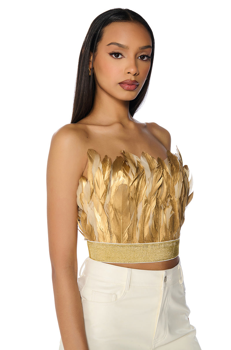 FLY AWAY FEATHER TUBE TOP