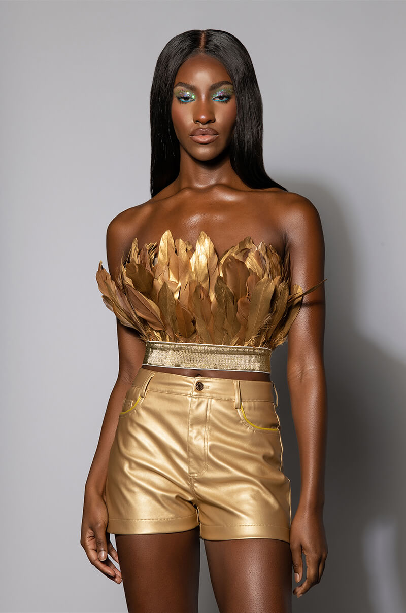 FLY AWAY FEATHER TUBE TOP