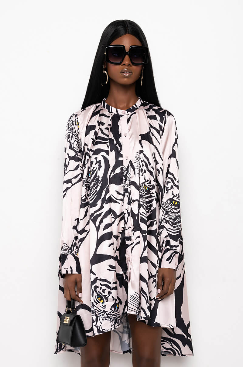 FOLLOW MY LEAD BUTTON UP DRESS