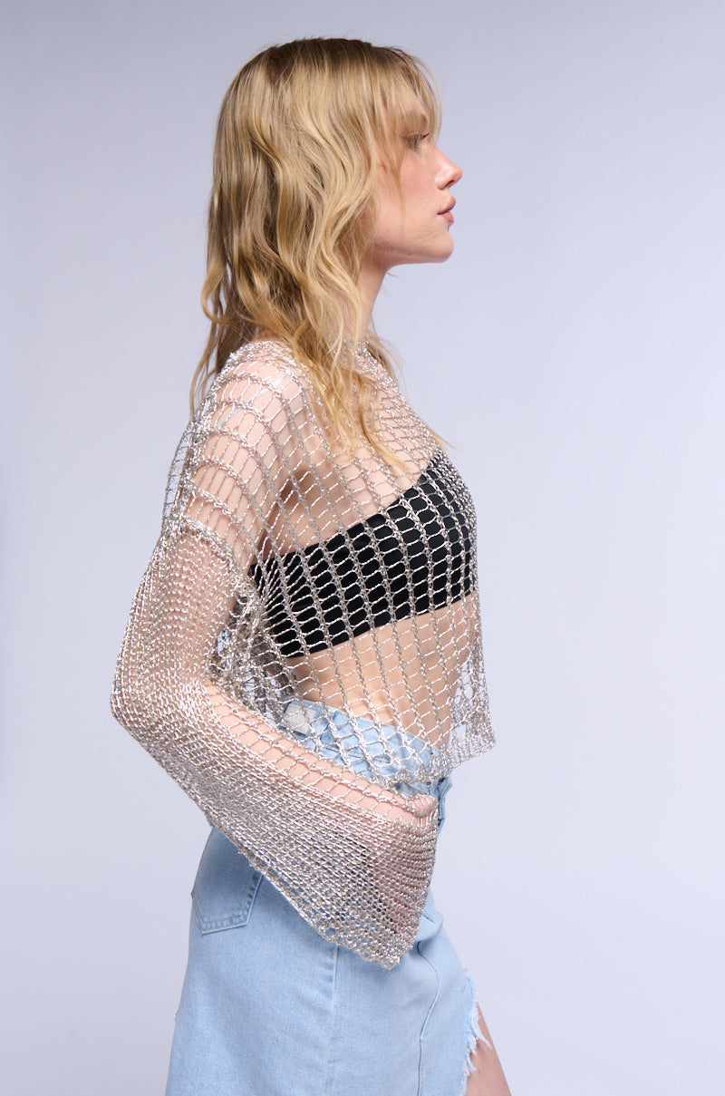 FOR THE BEACH METALLIC SWEATER