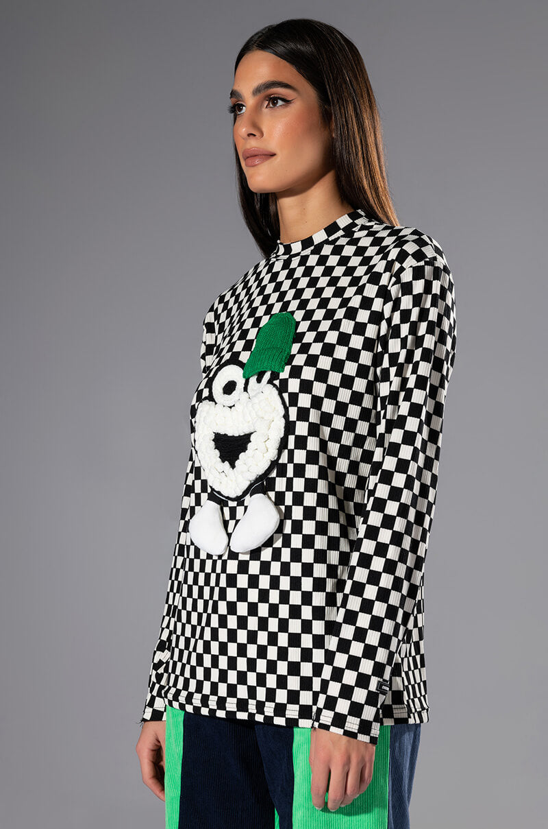 FUN TIMES CHECKERED TOP