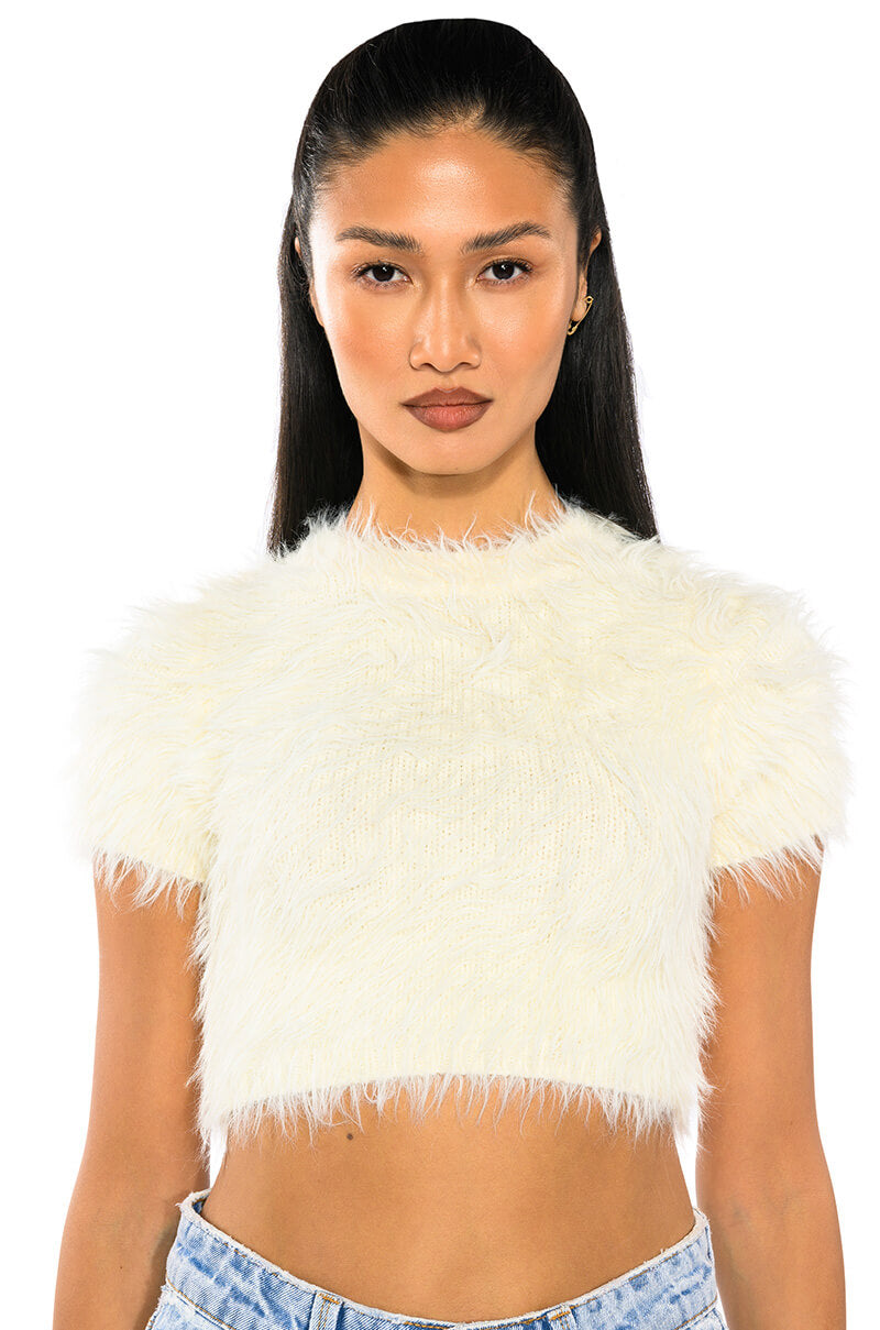 FUZZY MOOD SHORT SLEEVE TOP
