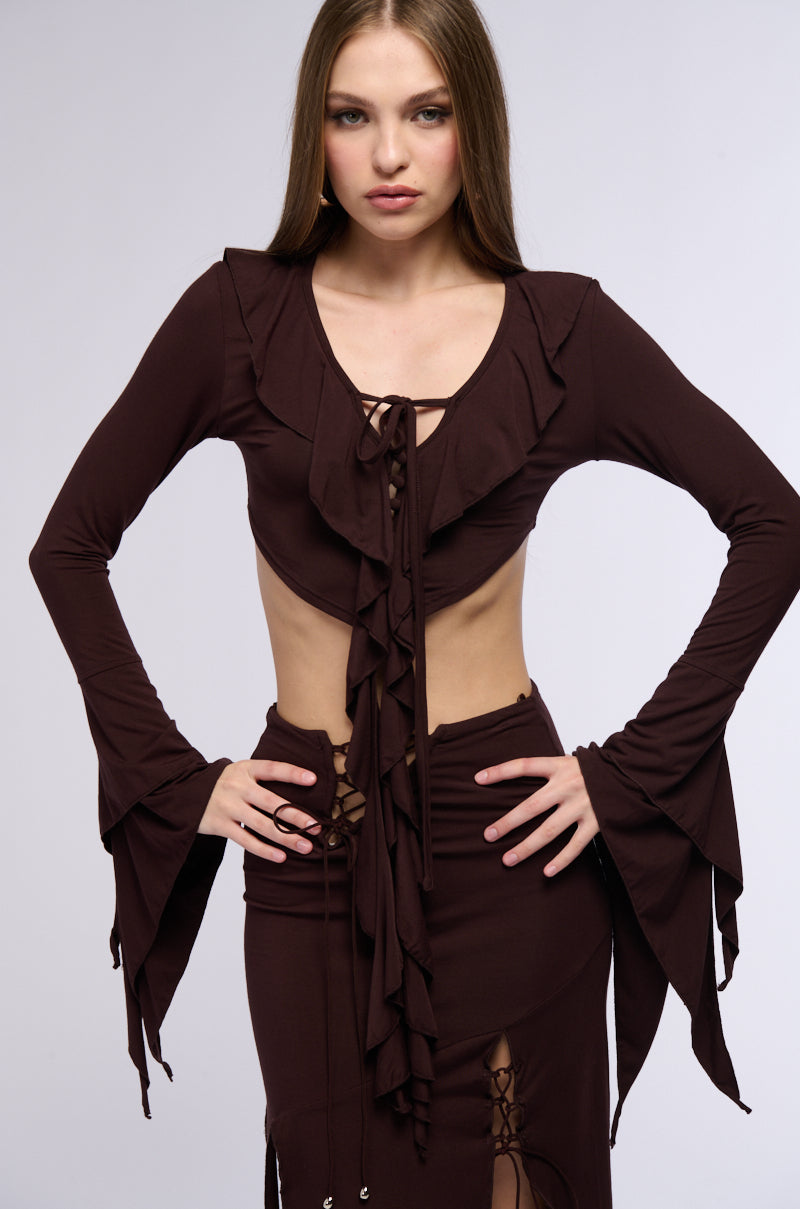 GEMMA RUFFLED LONG SLEEVE TOP
