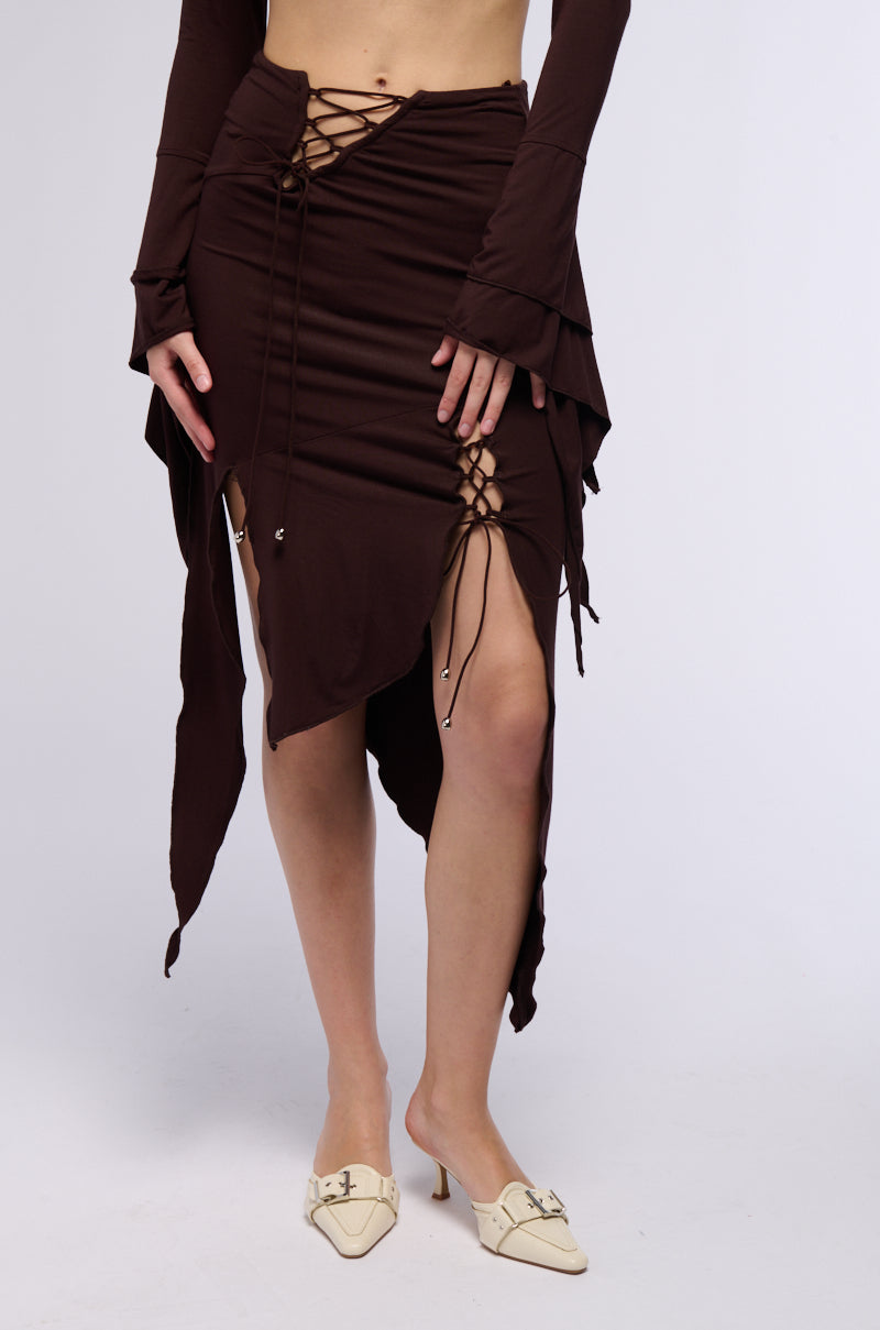GEMMA RUFFLED MIDI SKIRT
