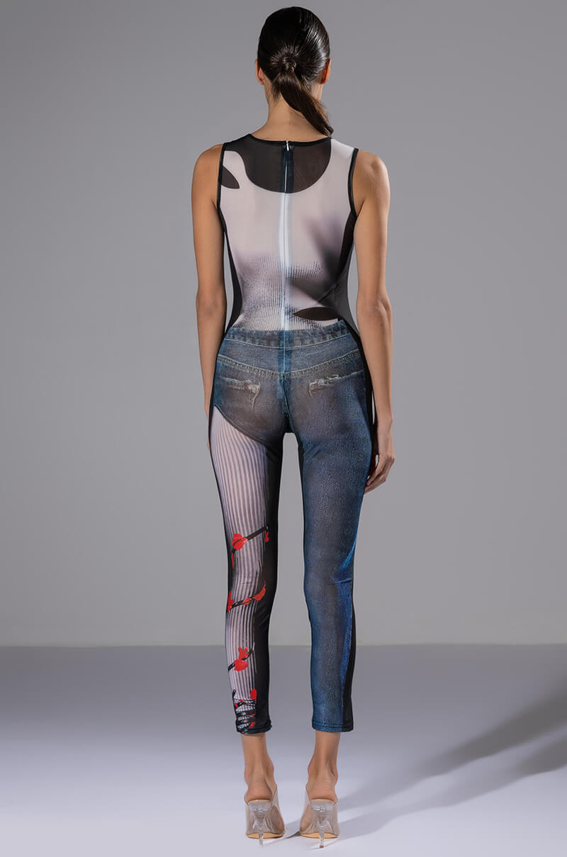 GHOSTING YOU SLEEVELESS CATSUIT