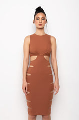 GOOD INTENTIONS MIDI DRESS WITH WAIST CUTOUTS
