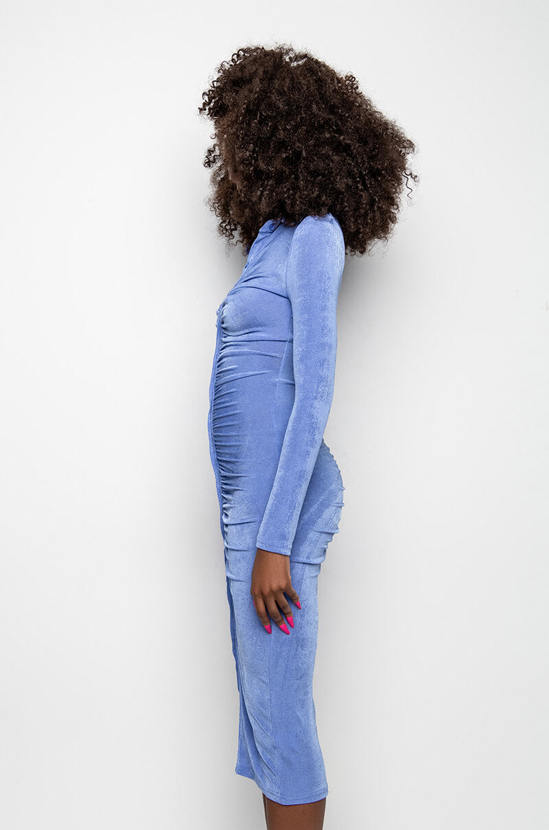 GRAM READY SLINKY MIDI DRESS
