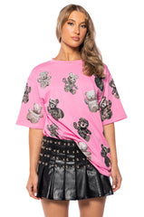 HELENA STUDDED FAUX LEATHER PLEATED SKIRT