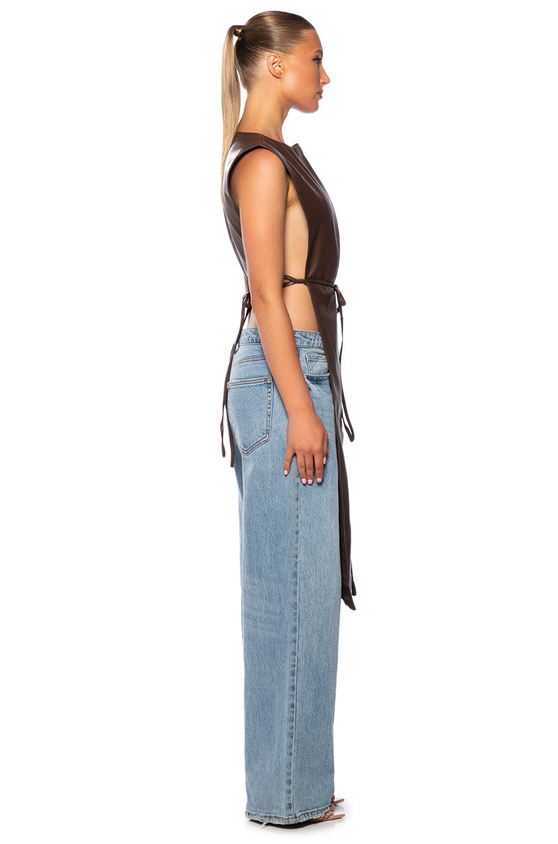 HENNY PU SPLIT VEST