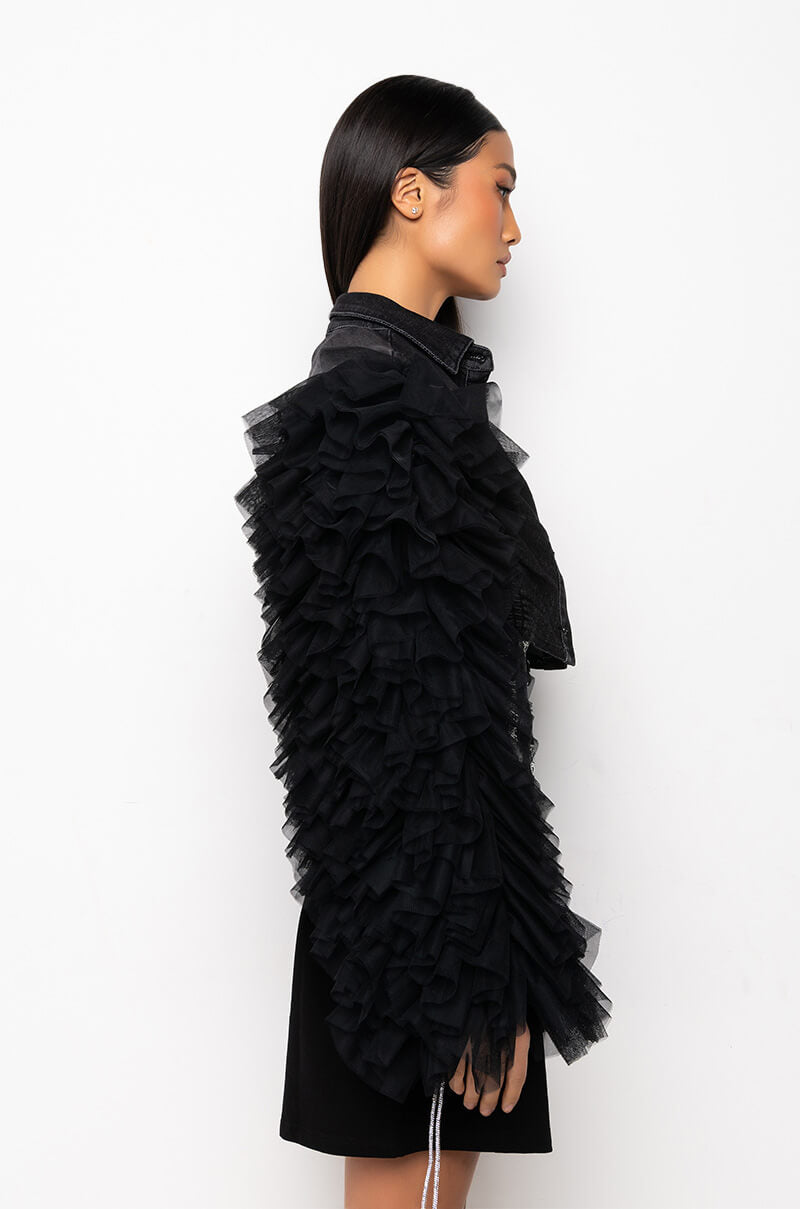 HIGHWAY TO HELL RUFFLE ARM JACKET