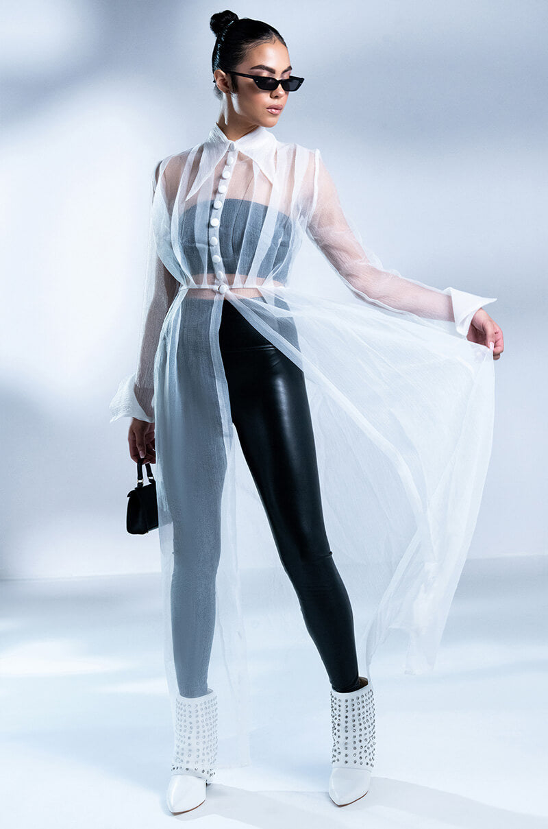 HITCHED SHEER CHIFFON TRENCH