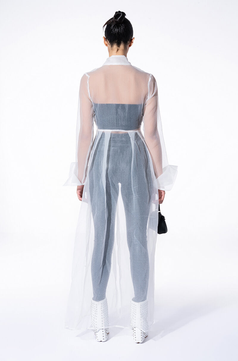 HITCHED SHEER CHIFFON TRENCH