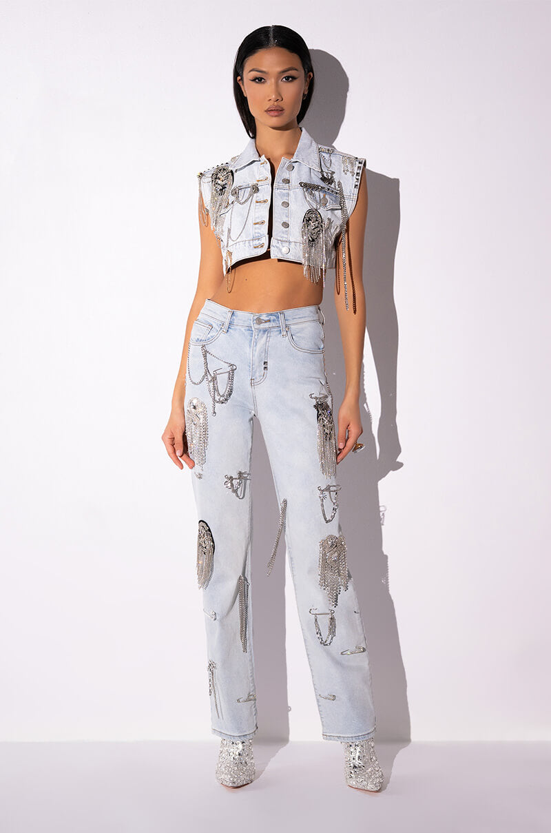 HOUDINI EMBELLISHED DENIM VEST