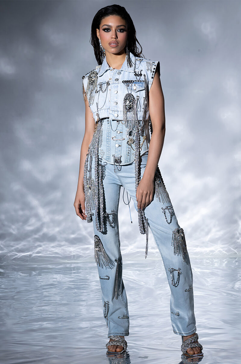 HOUDINI EMBELLISHED DENIM VEST