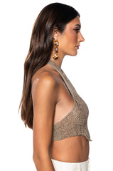 HURRY UP CROCHET HALTER TOP
