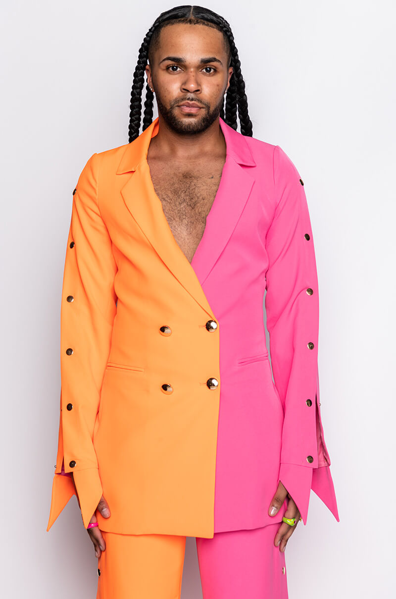 I AM ME KAZJUAN TWO TONE BLAZER DRESS