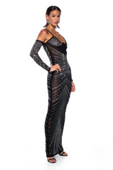 I BRING THE PARTY MESH MAXI DRESS