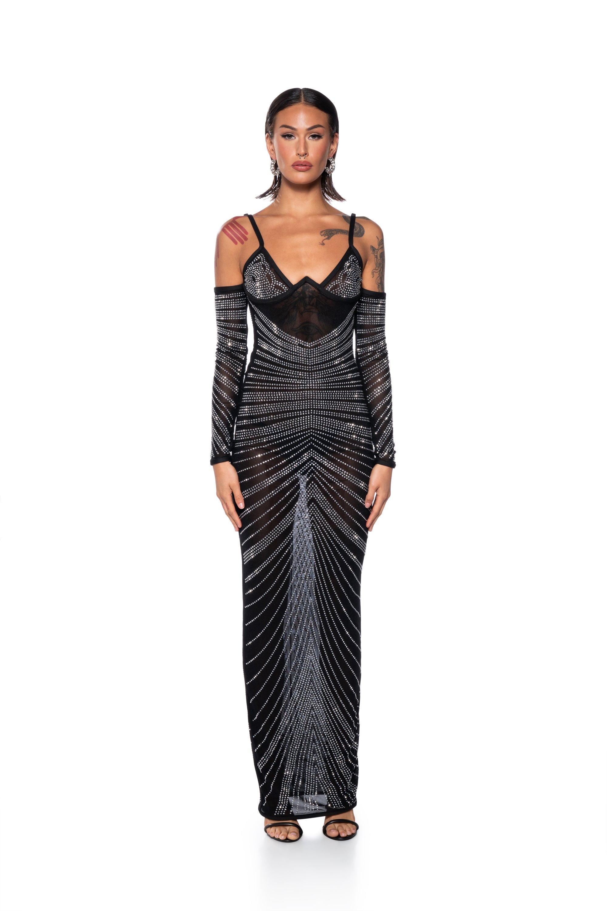 I BRING THE PARTY MESH MAXI DRESS