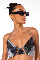 I'D BE JEALOUS TOO METAL BRA TOP