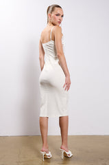 IN THE DETAILS LINEN MIDI DRESS