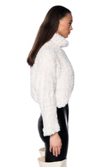 IN YOUR EYES LONG SLEEVE FUZZY MOCK NECK SWEATER