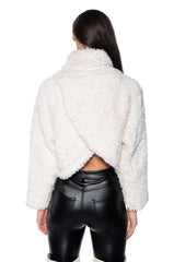 IN YOUR EYES LONG SLEEVE FUZZY MOCK NECK SWEATER