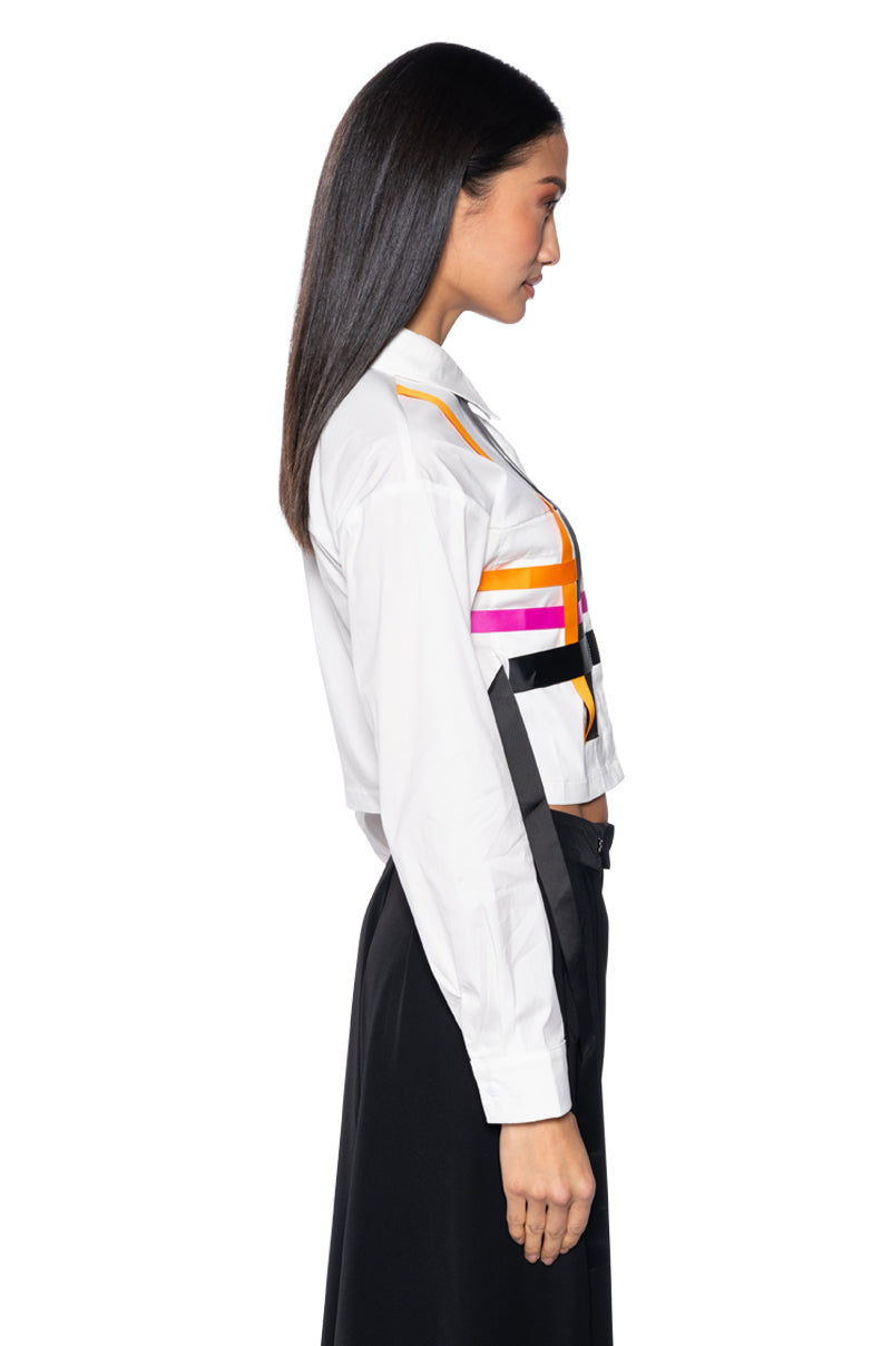 INSEPARABLE BUTTON DOWN STRIPED POPLIN SHIRT