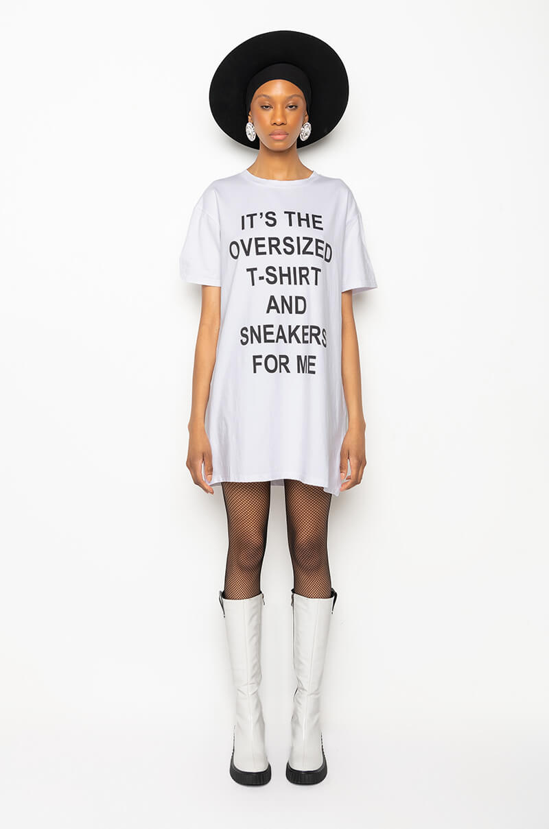 IT'S THE SNEAKERS FOR ME T SHIRT DRESS