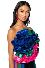 JUST MY LUCK LAYERED RUFFLE TOP