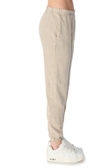 KATRINA MINERAL WASH JOGGER IN LIGHT GREY