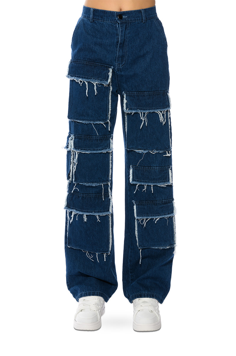 MILA POCKET DETAIL RELAX FIT JEANS