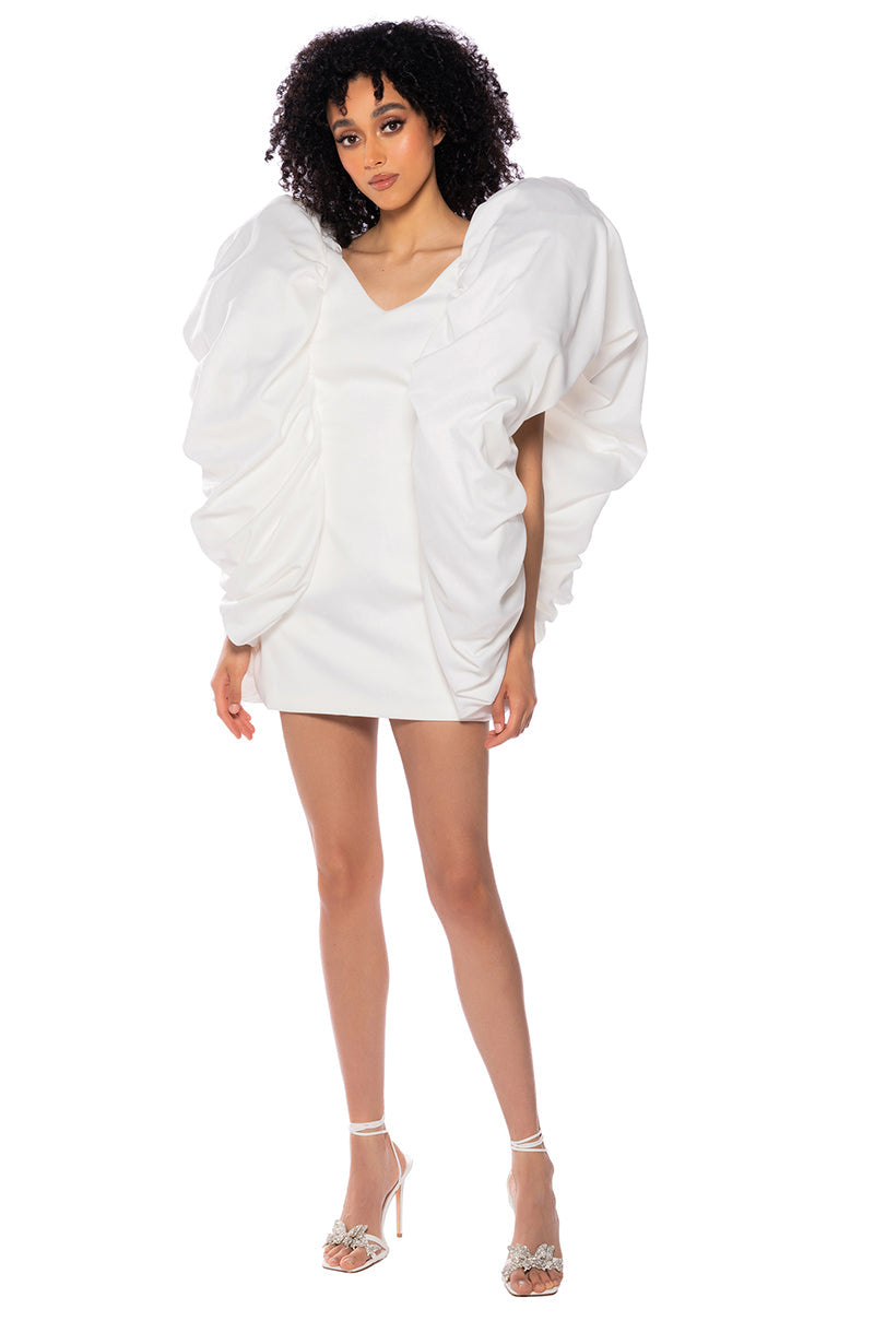 EVELYN PUFF FULL SLEEVE MINI DRESS