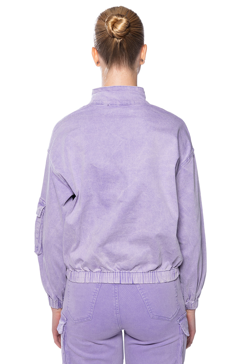 LAVENDAR DREAMS COLLARED OVERSIZED SWEATSHIRT