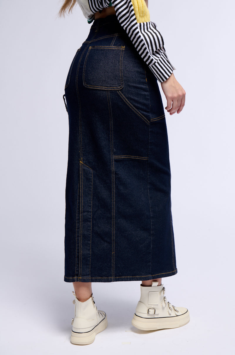LET IT GO DENIM MAXI SKIRT