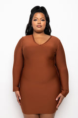 LET'S GET AWAY LONG SLEEVE BANDAGE MINI DRESS