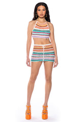 LET'S TAKE A TRIP HALTER TOP