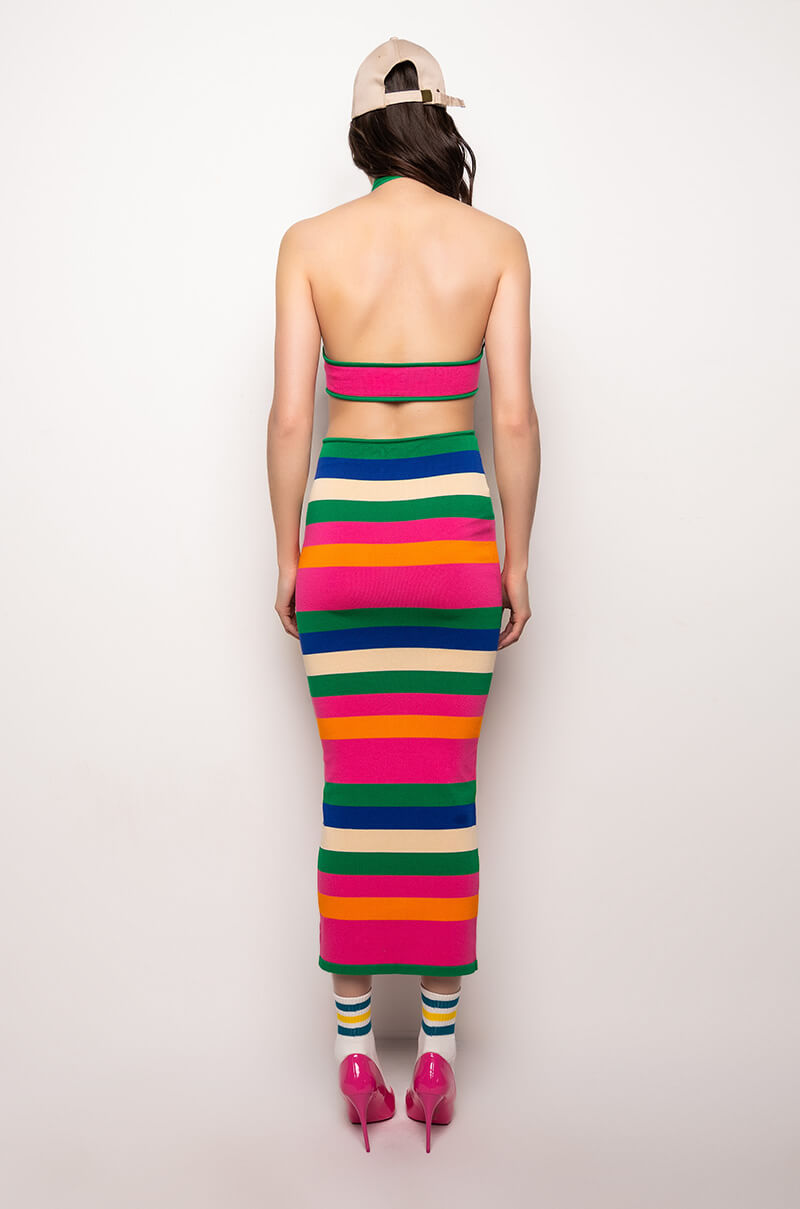 LIFESAVER STRIPE SWEATER DRESS