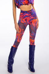 LILA MESH PATTERNED TOP AND LEGGING SET