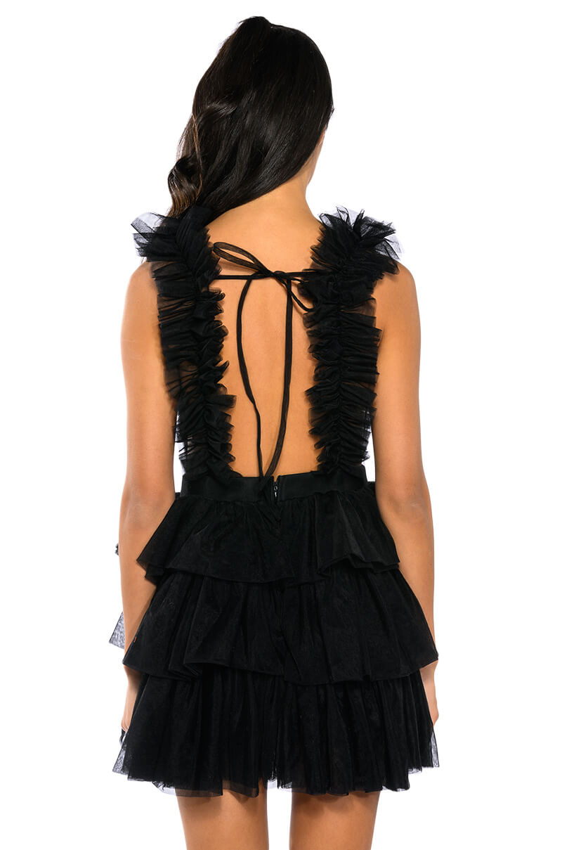 LILY TULLE SLEEVELESS MINI DRESS