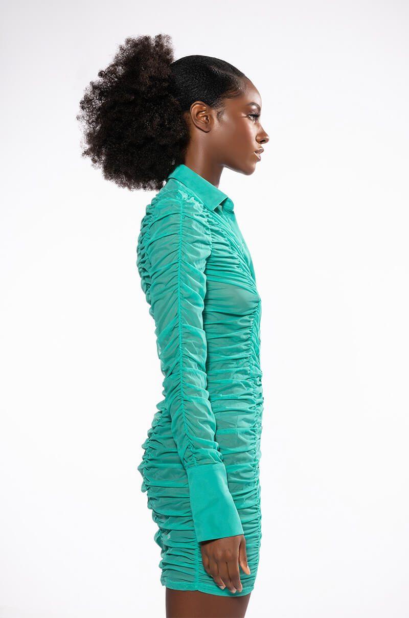 LIMELIGHT TEXTURED LONG SLEEVE DRESS