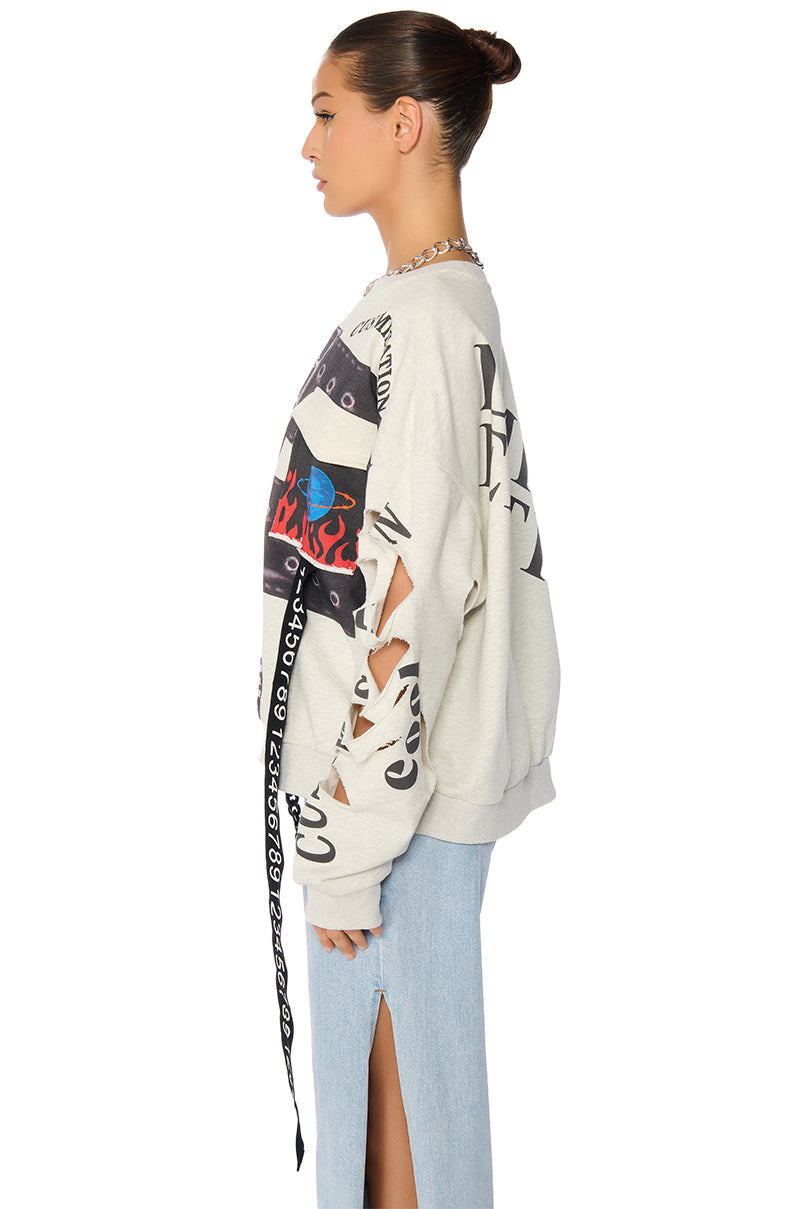 LIMITED EDITION CUT OUT GRAPHIC SWEATSHIRT
