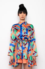 LIVE IT UP BUTTON UP MINI DRESS